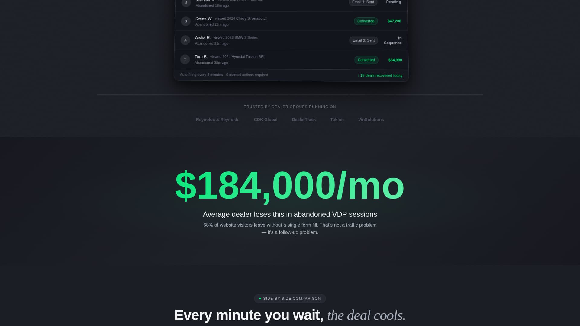 Recapture - High-Converting Dealership Landing Page Template
