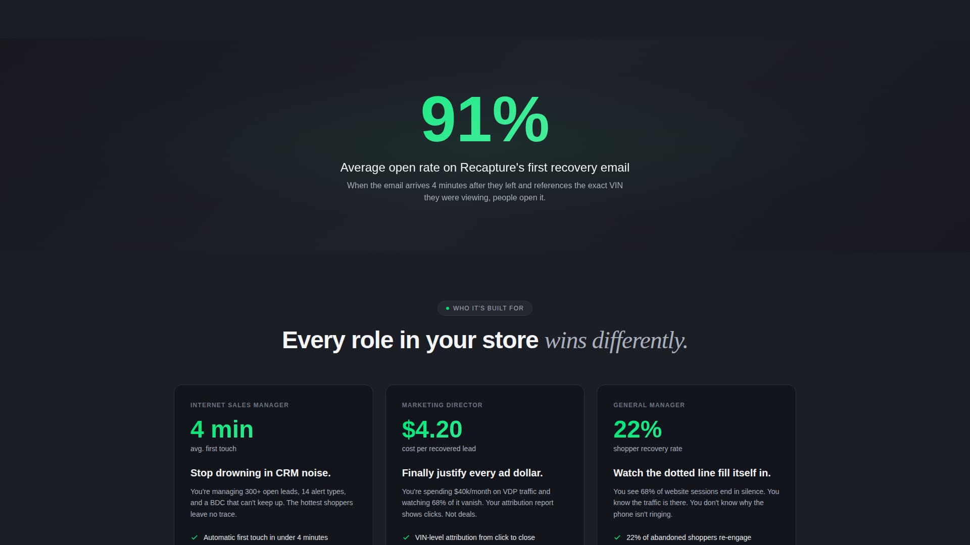 Recapture - High-Converting Dealership Landing Page Template