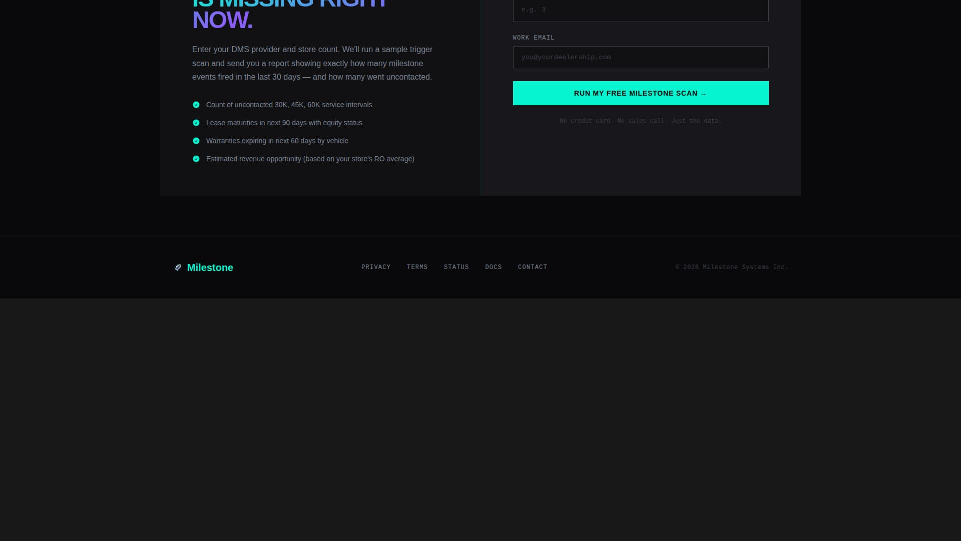 Milestone - Automated Dealer Landing Page Template