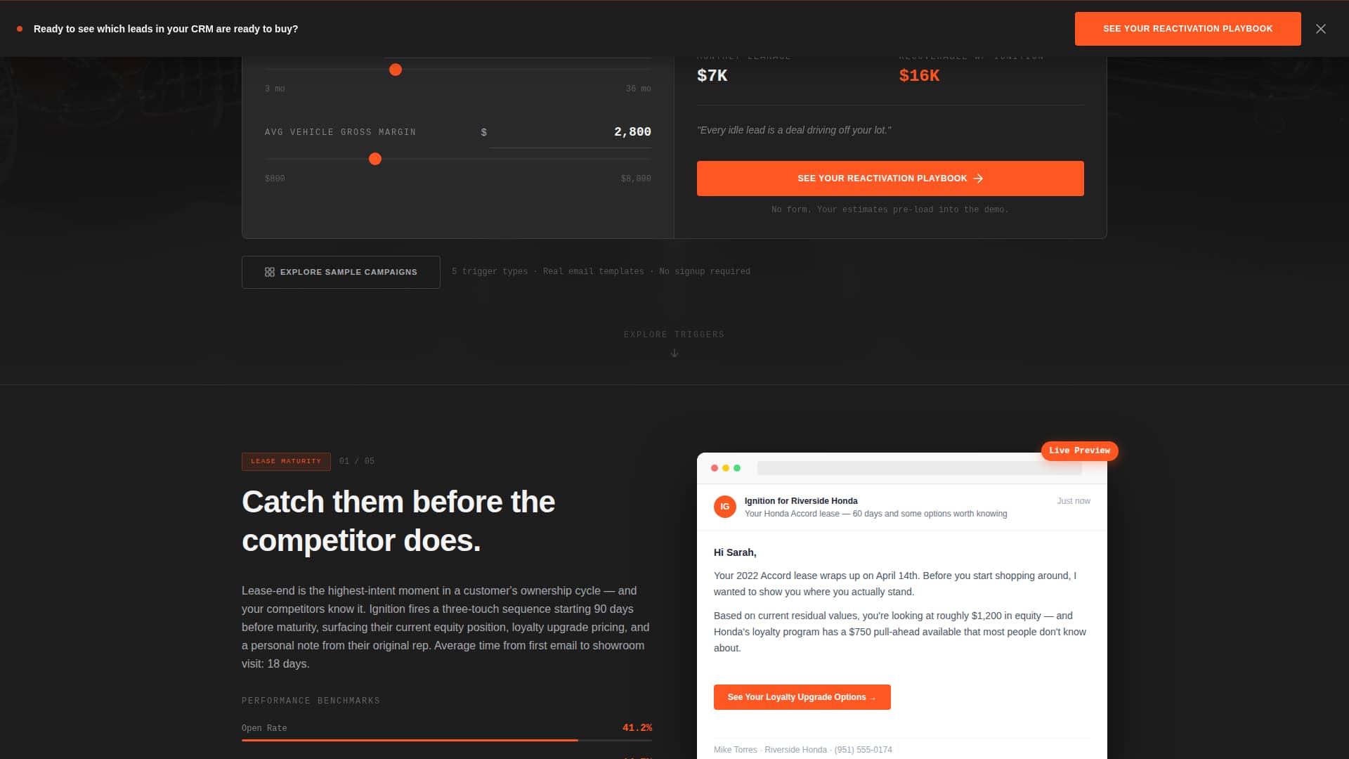 Ignition - High-Performance Dealer Landing Page Template
