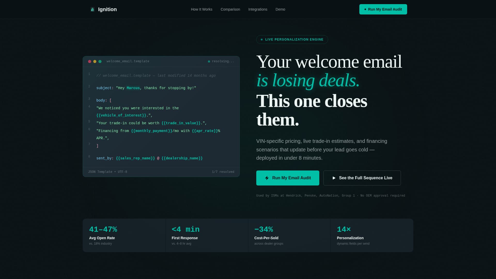 Ignition - High-Converting Dealership Landing Page Template