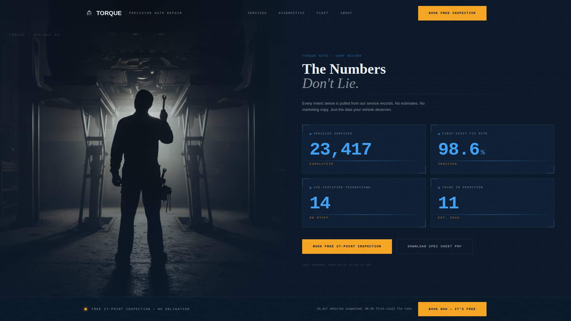 Torque - Precision Autorepair Landing Page Template