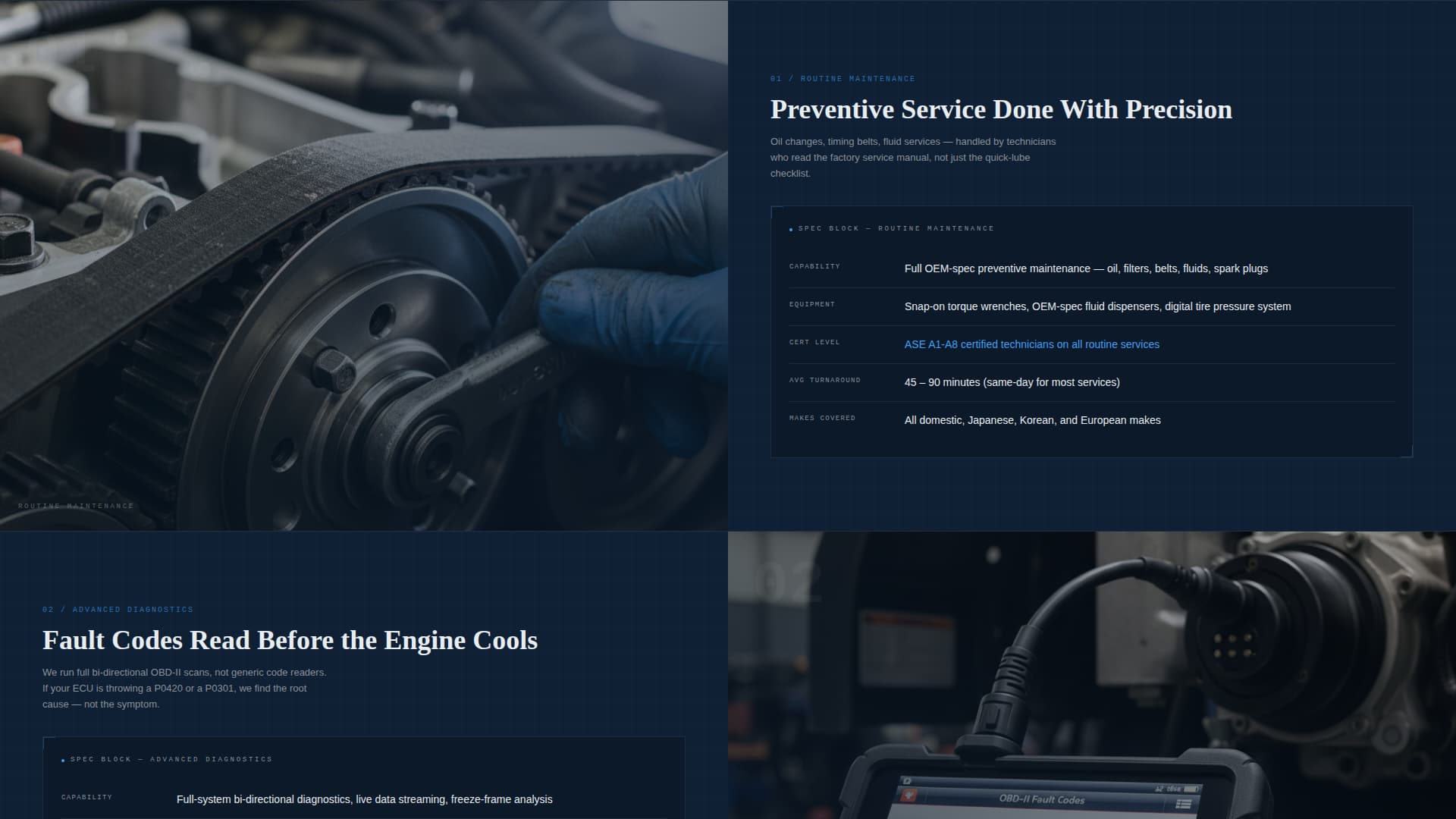 Torque - Precision Autorepair Landing Page Template