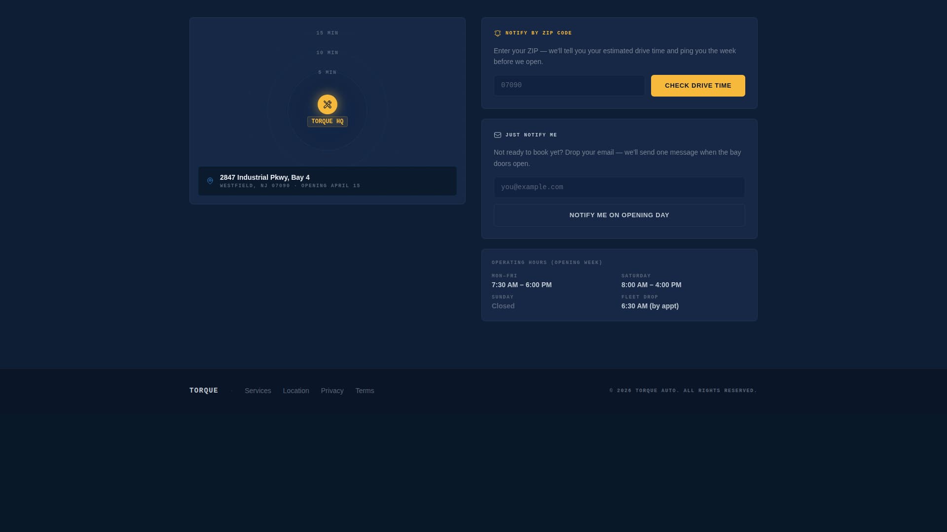 Torque - High-Voltage Auto Repair Landing Page Template