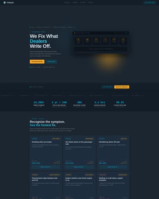 Auto Repair Shop Cost Calculator Website Template