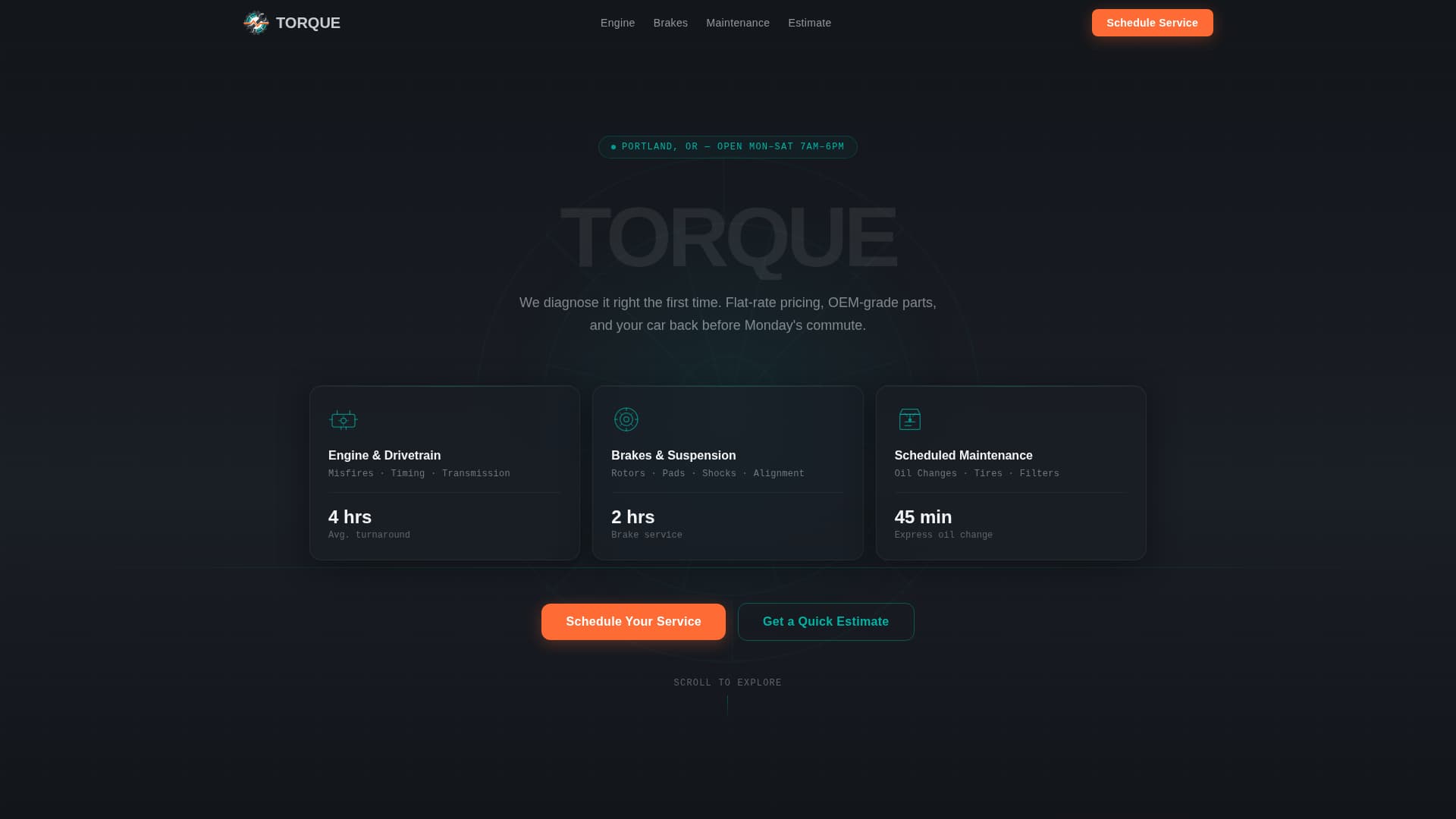 Auto Repair Shop Complete Booking Website Template