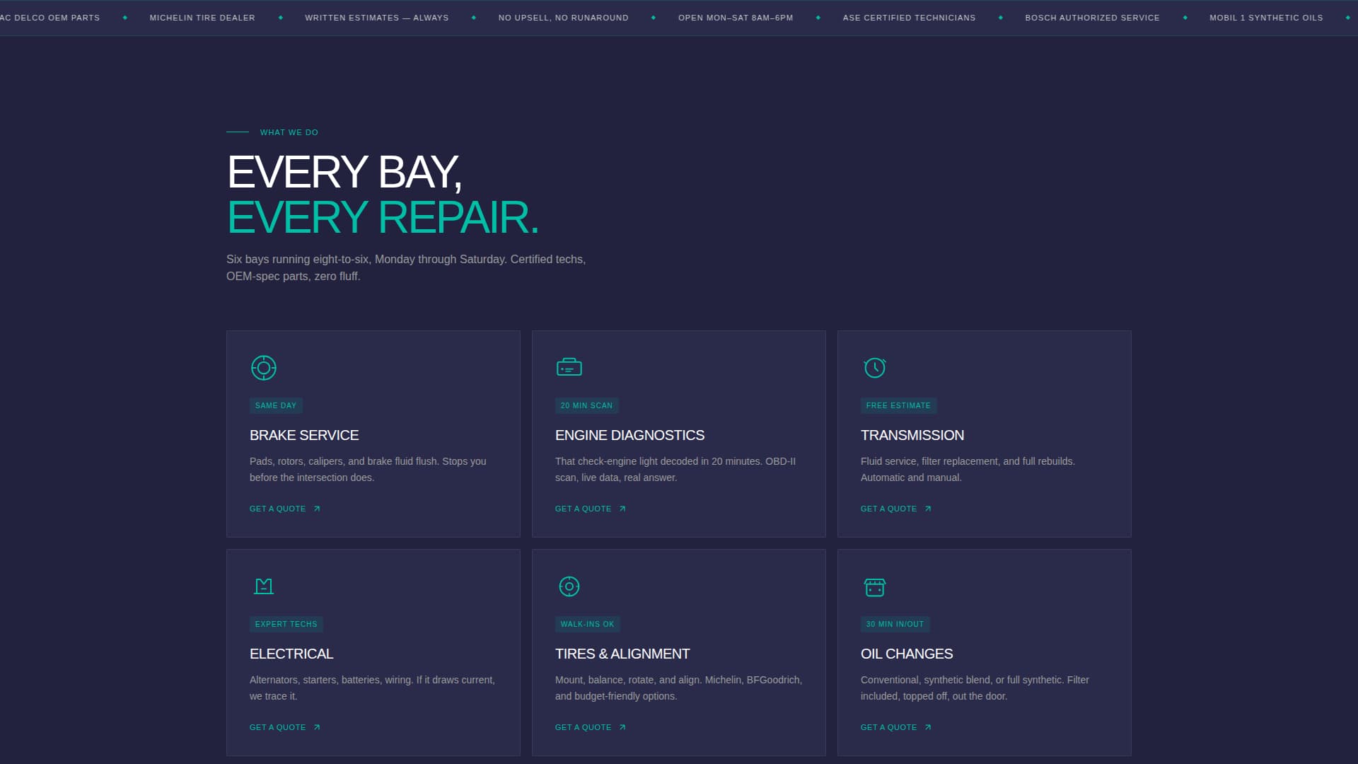 Torque - Bold Autorepair Landing Page Template
