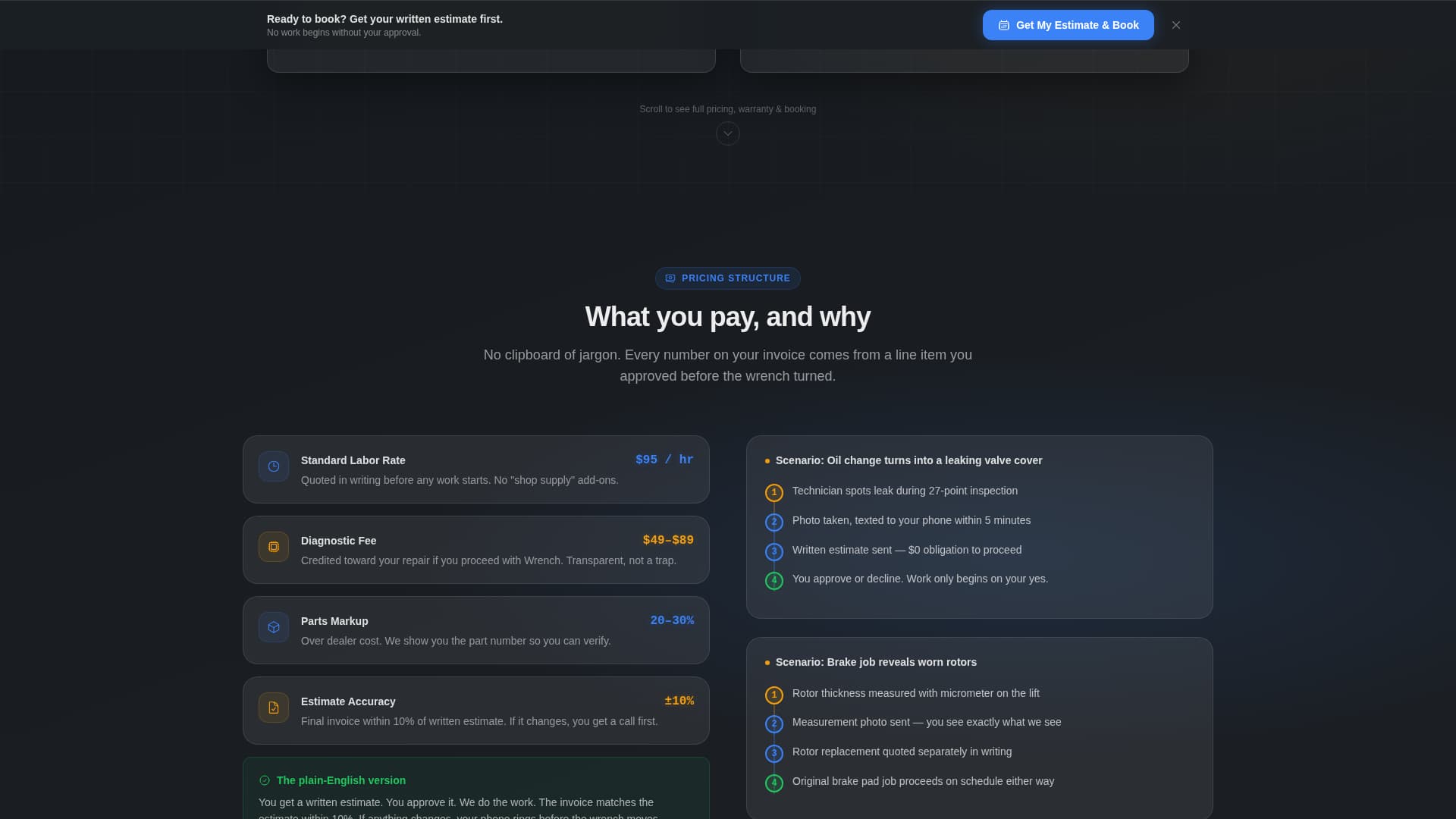Wrench - Transparent Autorepair Landing Page Template