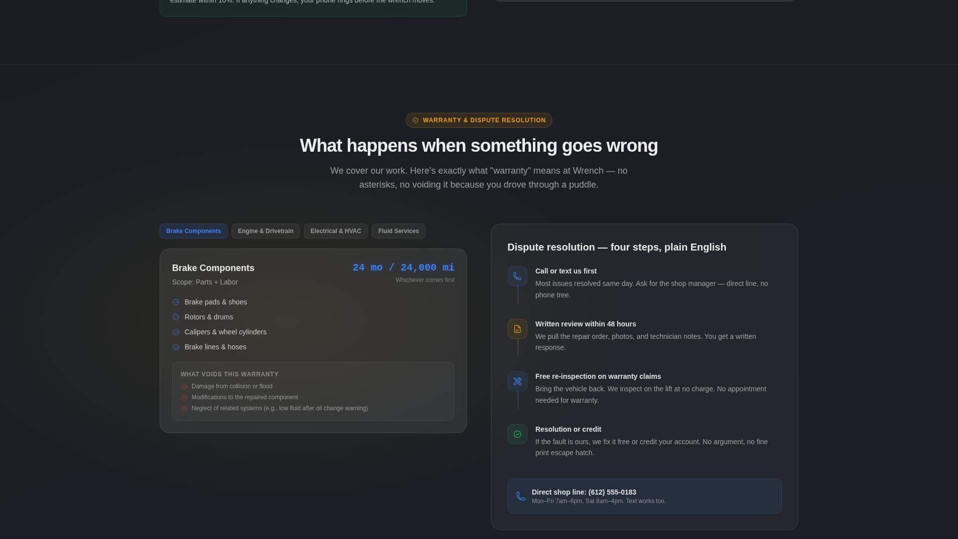 Wrench - Transparent Autorepair Landing Page Template