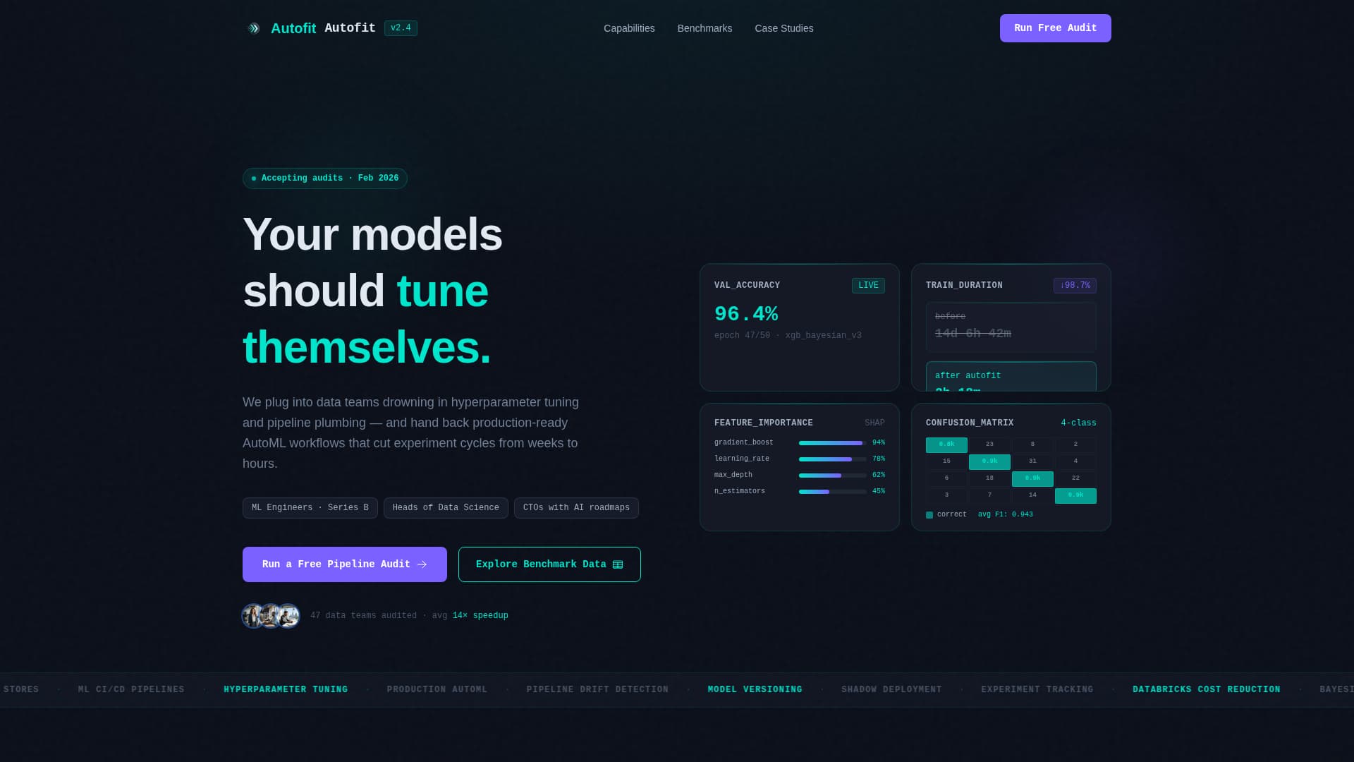 Autofit - Intelligent AutoML Landing Page Template
