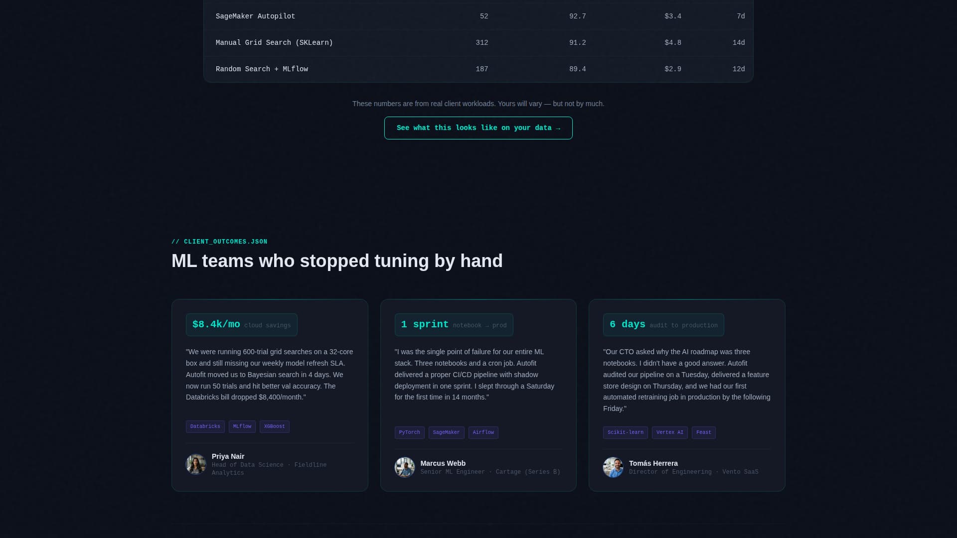 Autofit - Intelligent AutoML Landing Page Template