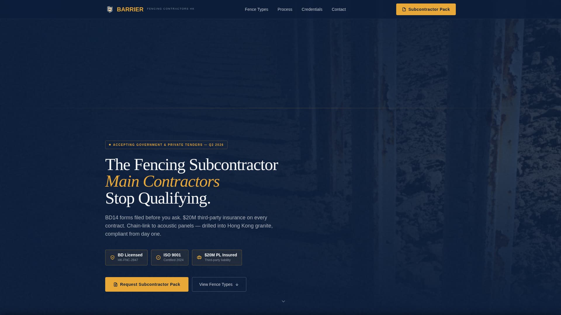Barrier - Compliant Fencing Landing Page Template