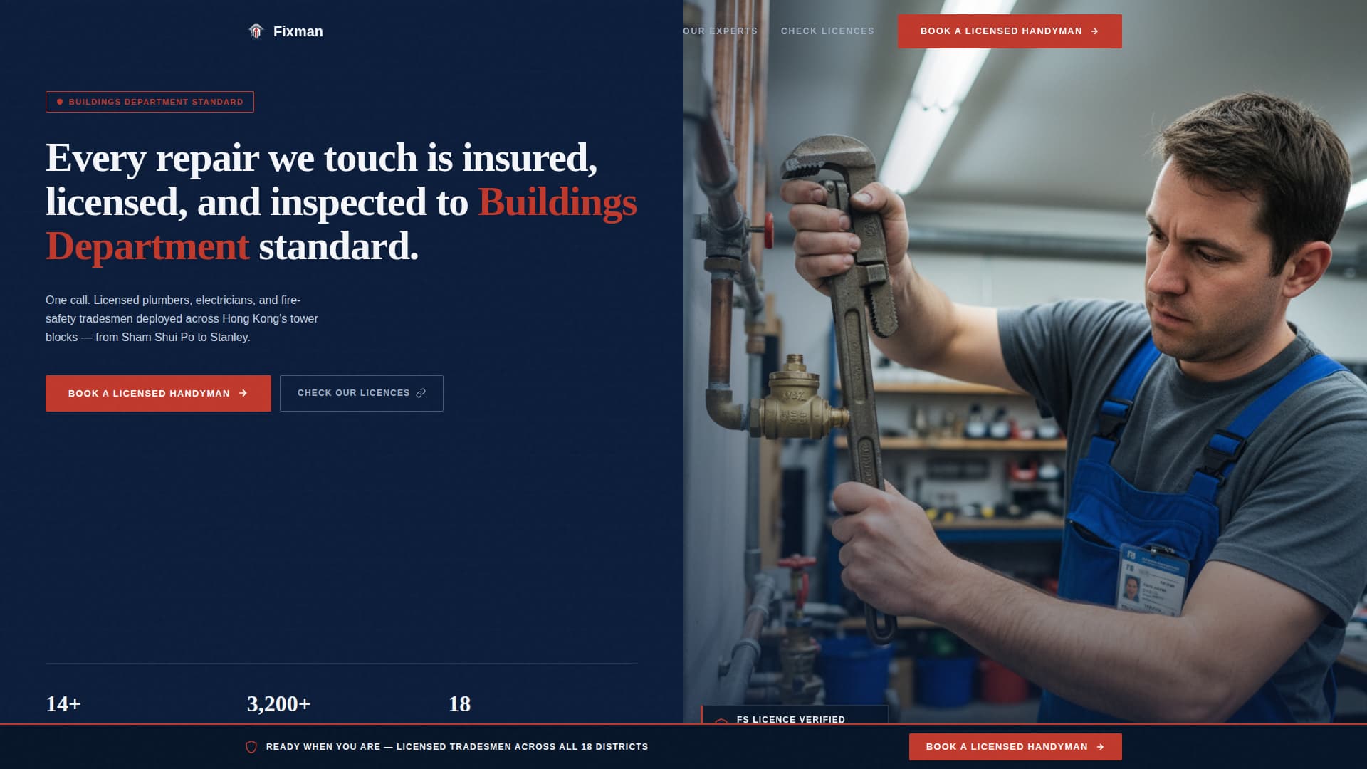 Fixman - Trusted Handyman Landing Page Template