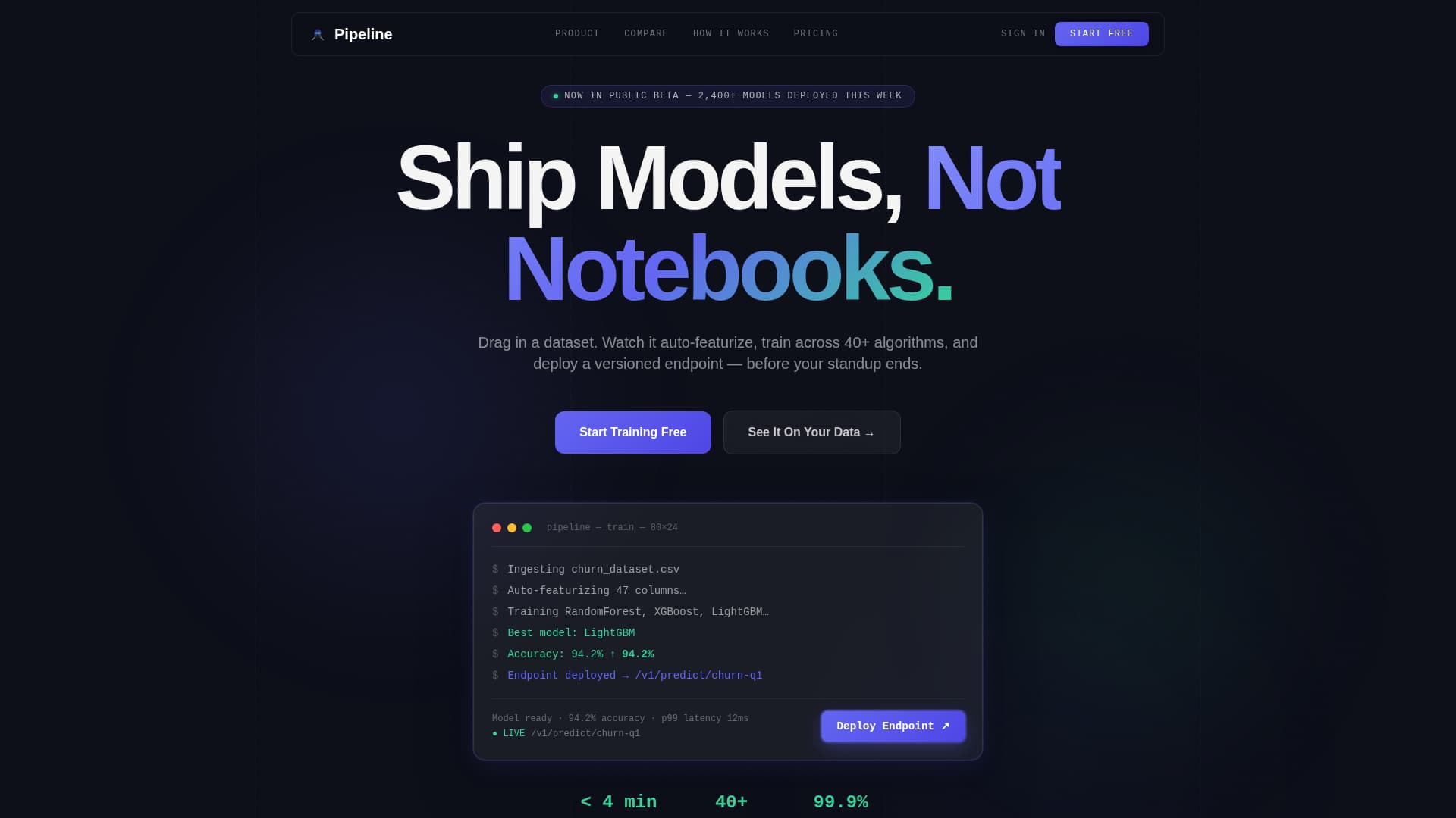 Stream — Intelligent AutoML Landing Page Template
