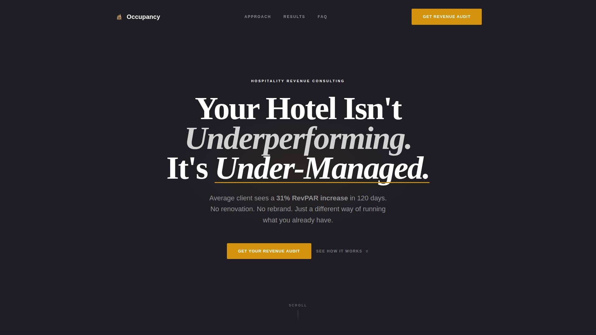 Occupancy - Authoritative Hospitalityconsulting Landing Page Template