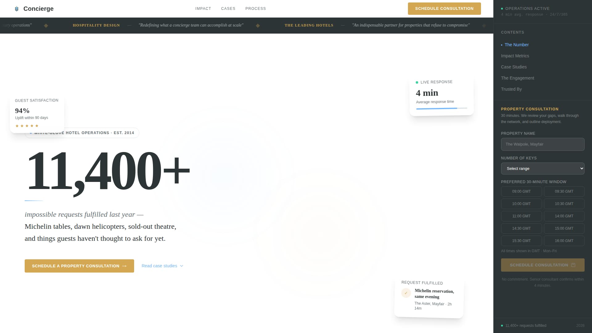 Concierge - Elite Hotelservices Landing Page Template