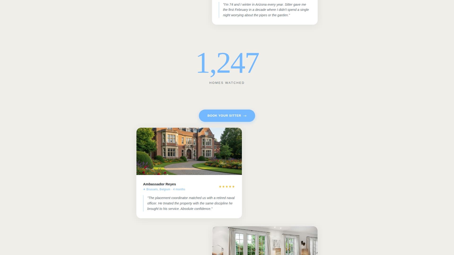 Sitter - Elite Housesitting Landing Page Template