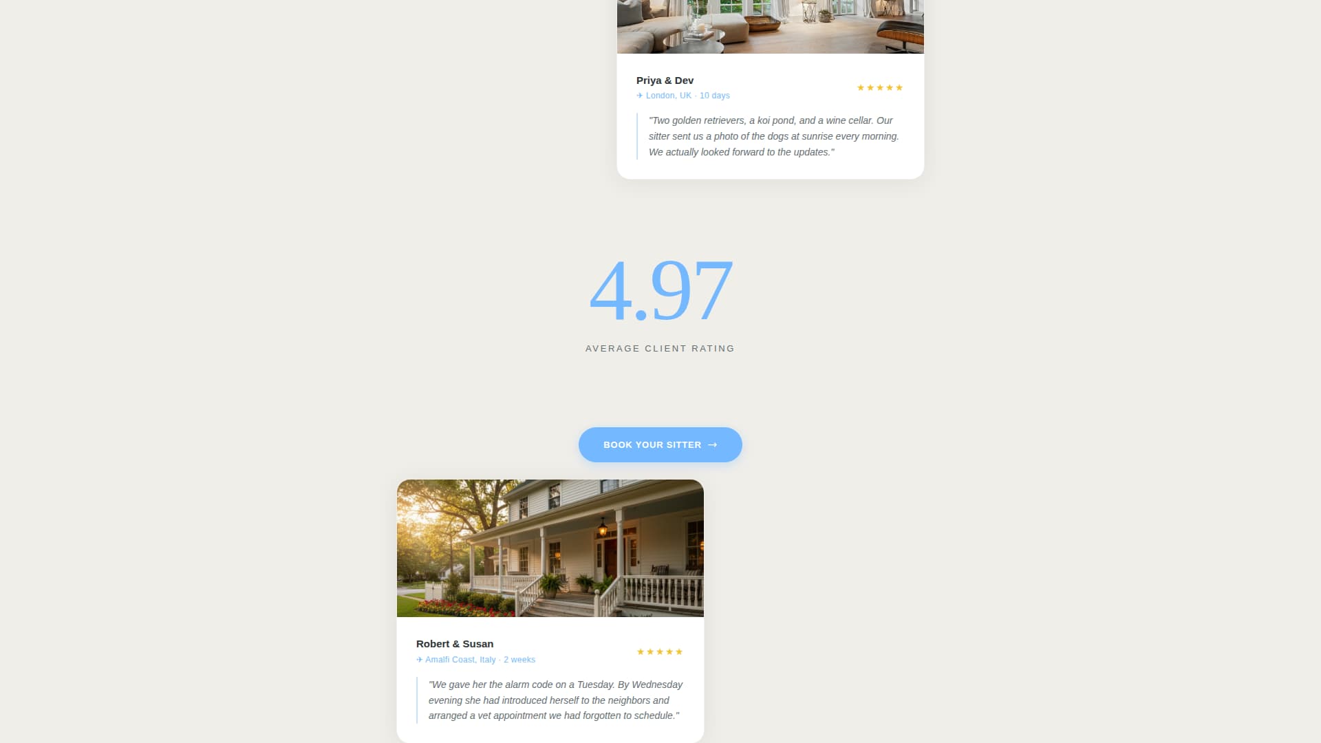 Sitter - Elite Housesitting Landing Page Template