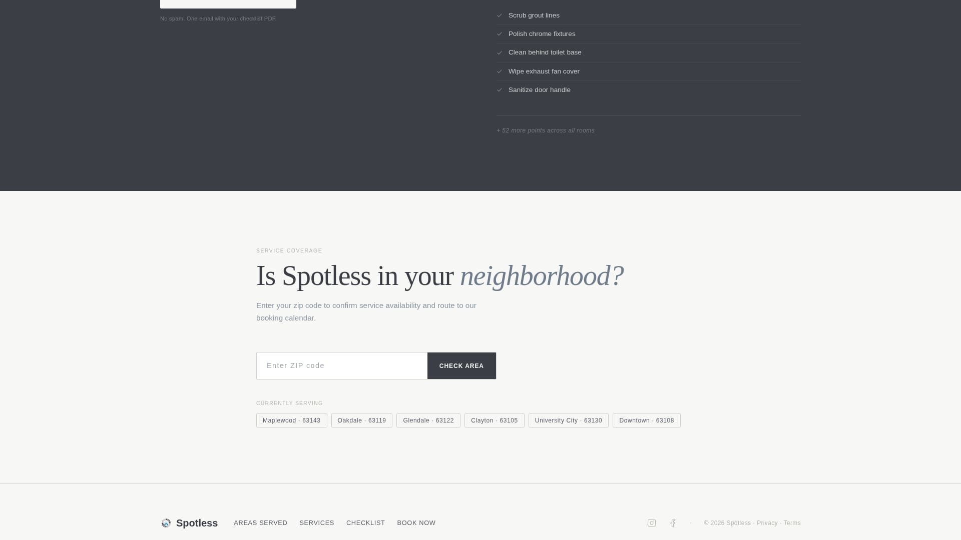 Spotless - Meticulous Housekeeping Landing Page Template