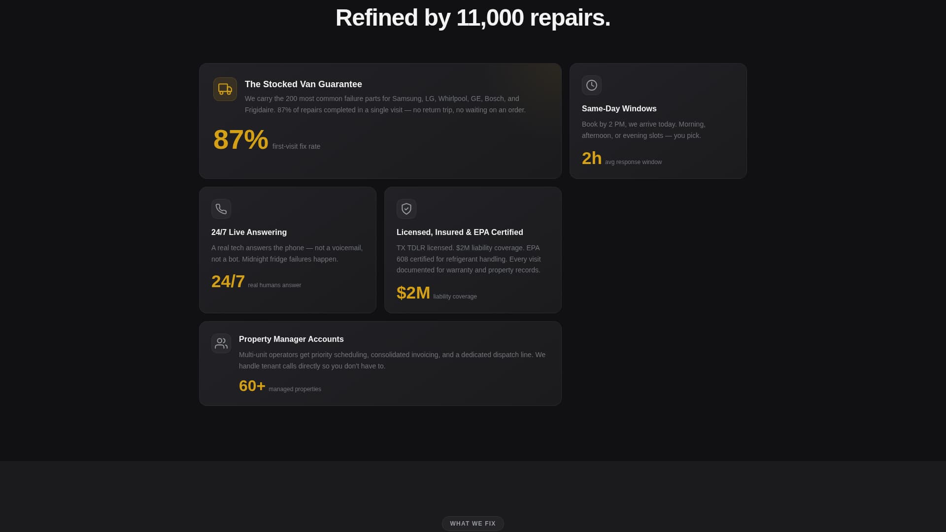 Callout — Dependable Appliance Repair Landing Page Template