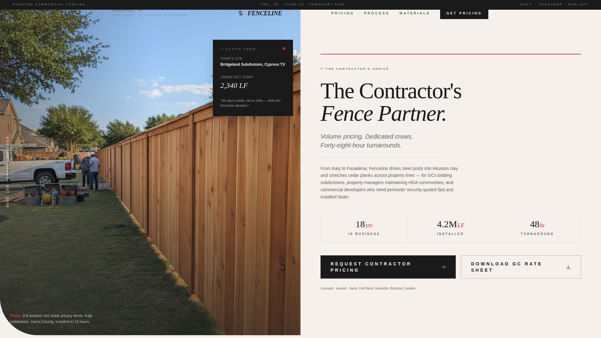 Fenceline - Authoritative Contractor Landing Page Template