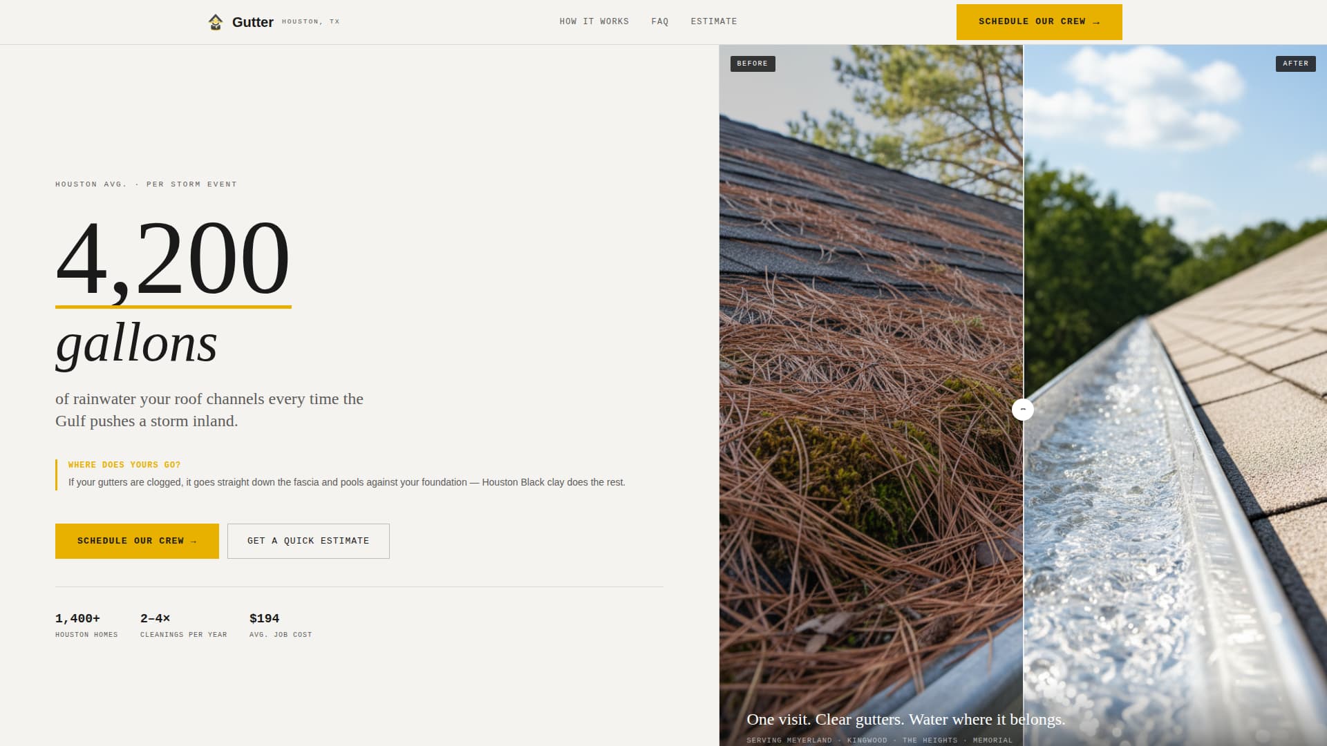 Houston - Trusted Guttercleaning Landing Page Template