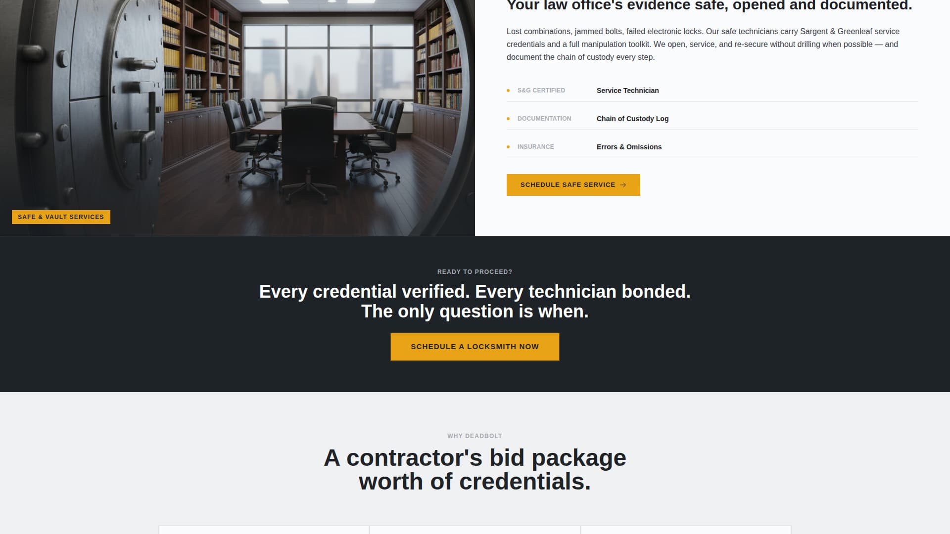 Deadbolt - Precision Locksmith Landing Page Template