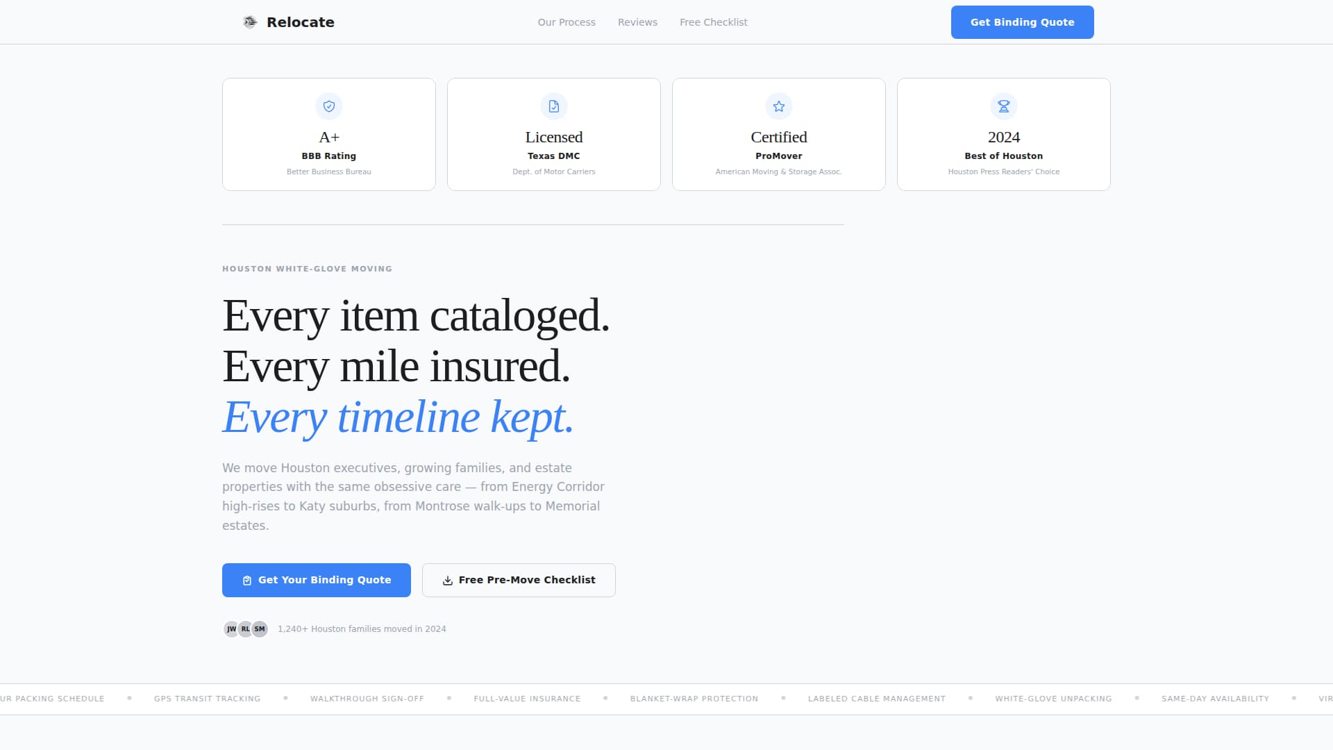 Relocate - Precision Moving Landing Page Template