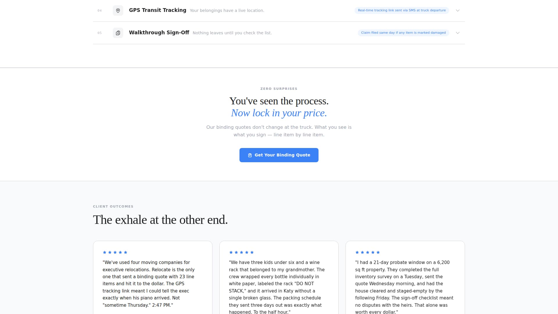 Relocate - Precision Moving Landing Page Template