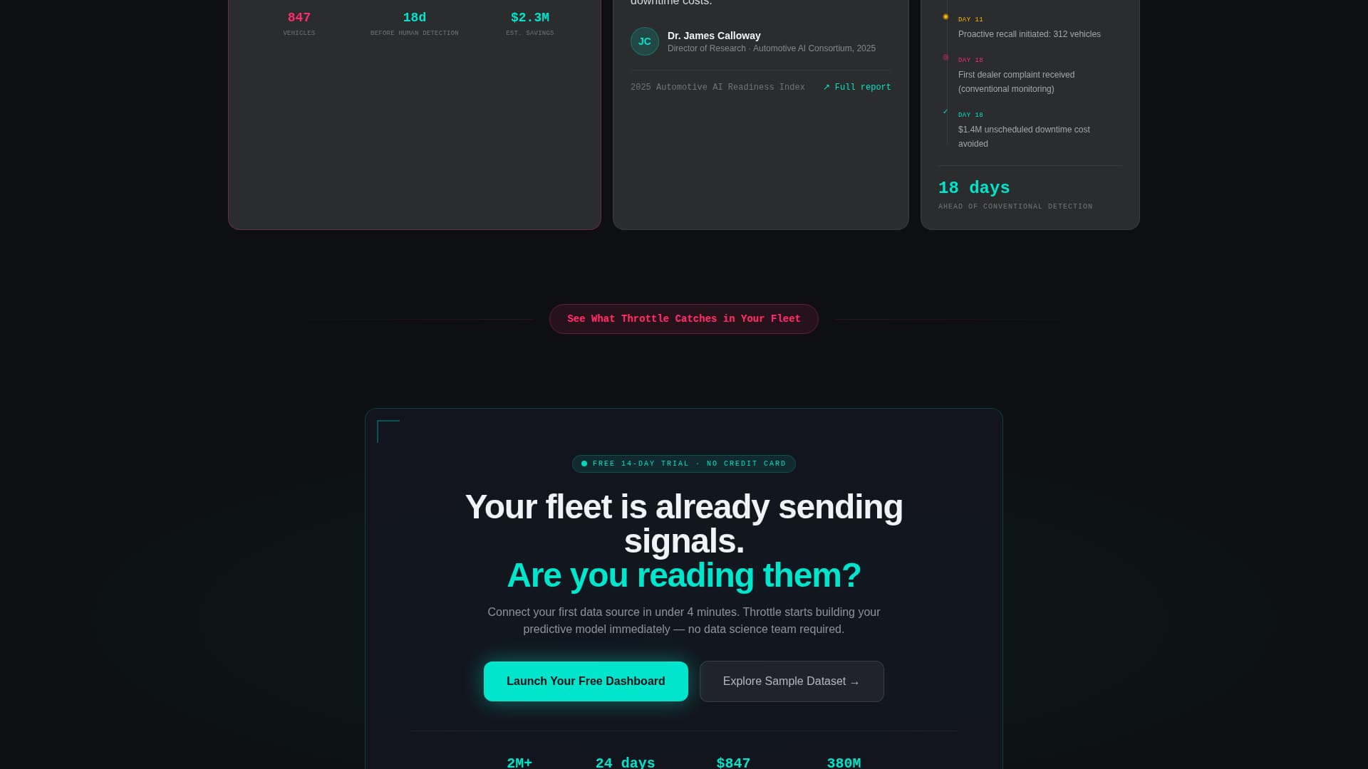 Throttle - Predictive Automotive Landing Page Template