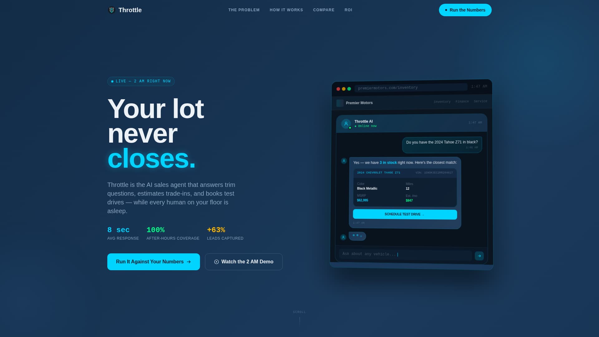 Throttle - High-Converting Automotive Landing Page Template