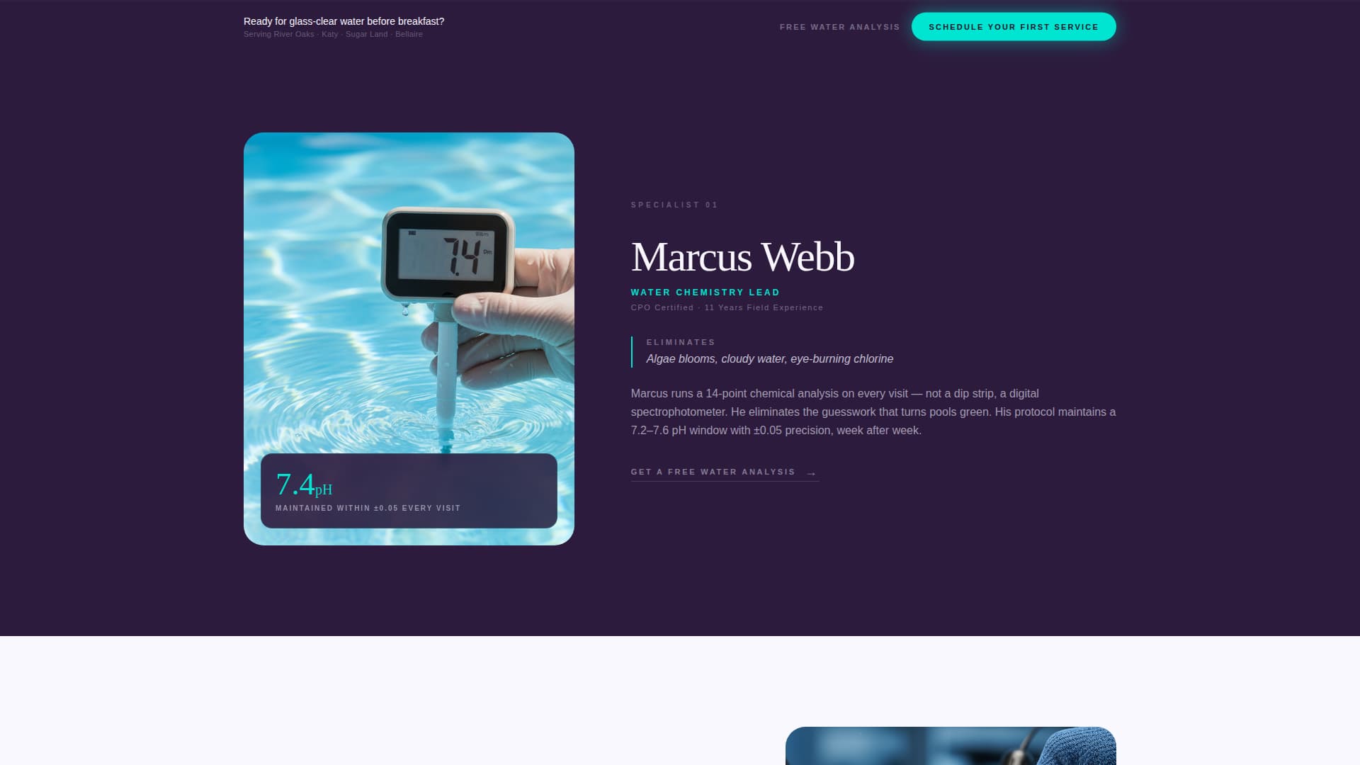 Aqua — Authoritative Pool Maintenance Landing Page Template