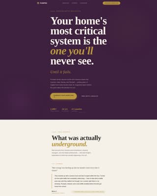 Pumped - Editorial Septic Landing Page Template