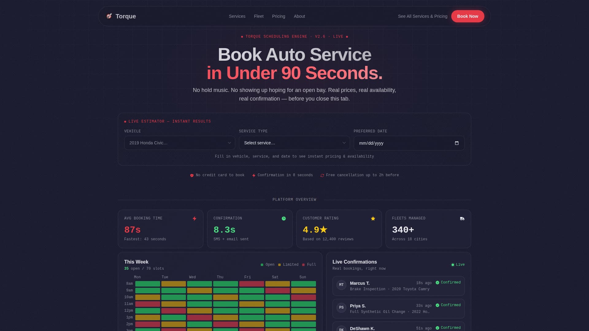 Automotive Digital Presence Booking Website Template