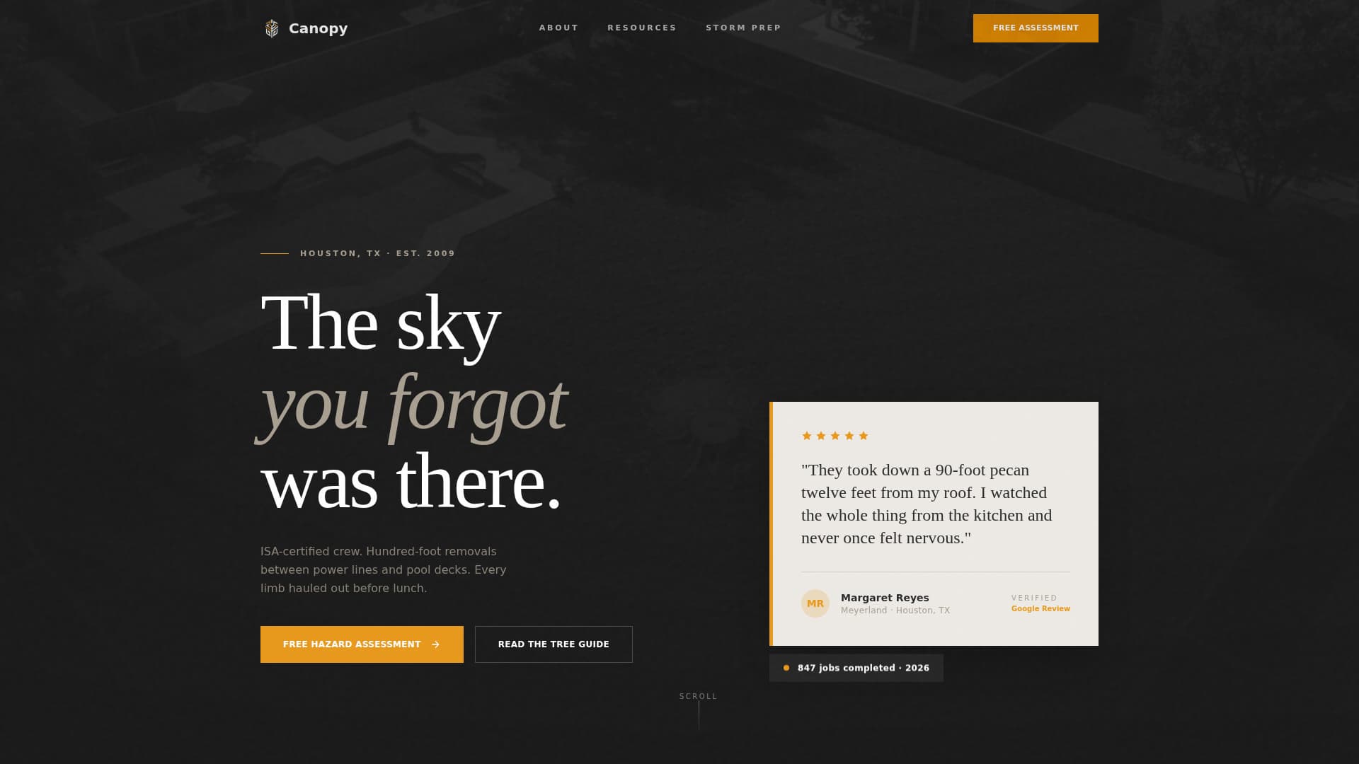 Canopy — Licensed Tree Removal Landing Page Template