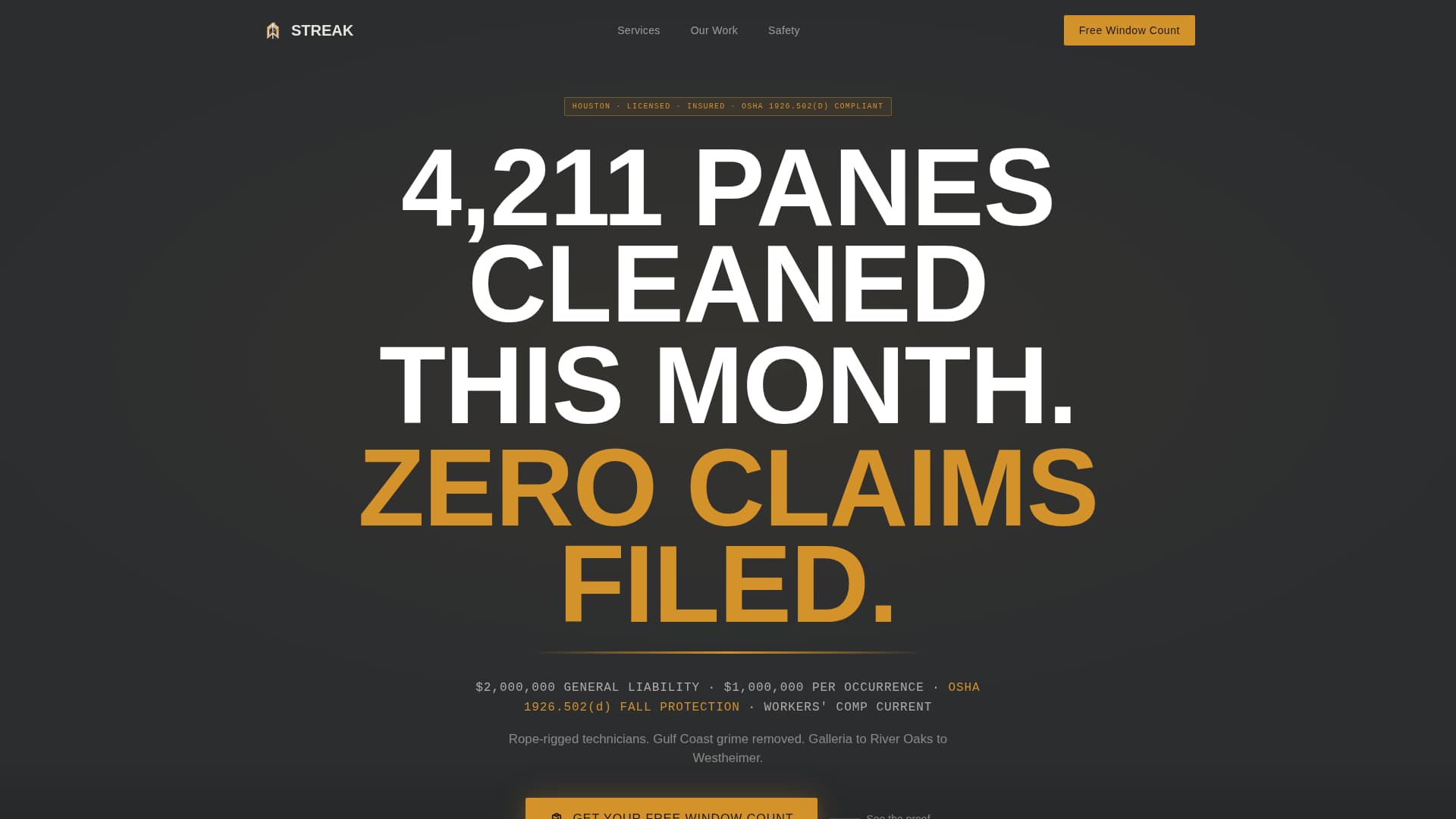 Streak - Authoritative Windowcleaning Landing Page Template