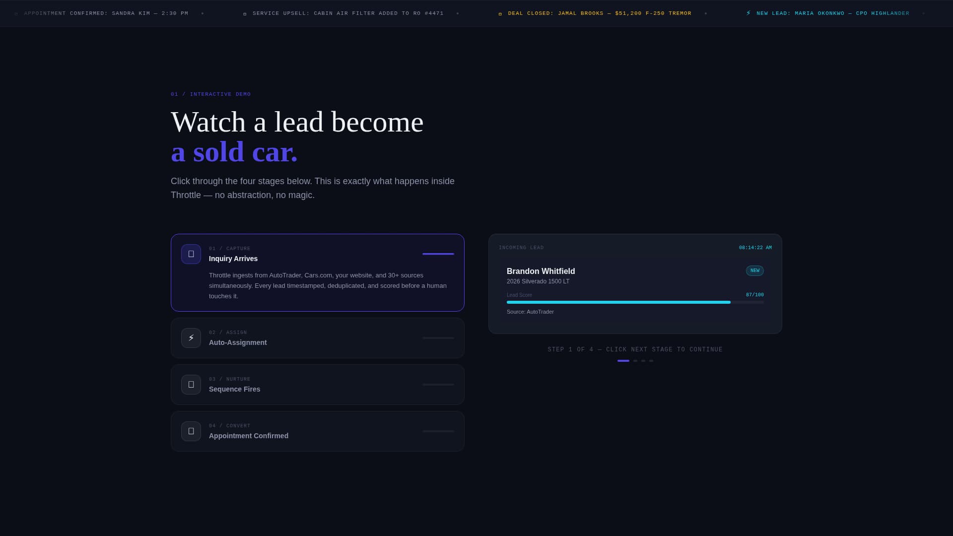 Throttle - Dynamic Automotive Landing Page Template