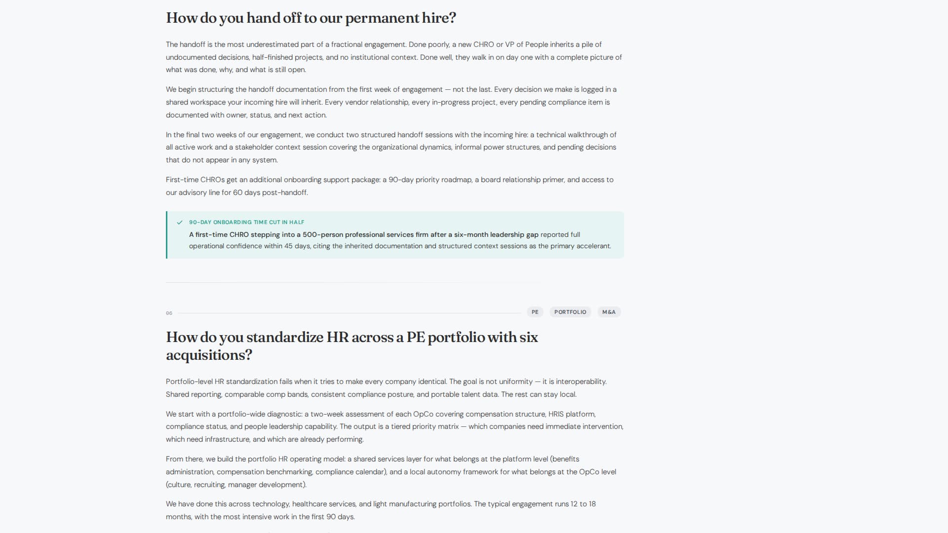 Management Consulting FAQ Website Template