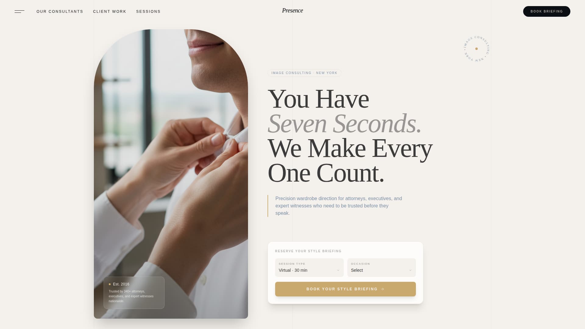Presence - Authoritative Imageconsulting Landing Page Template