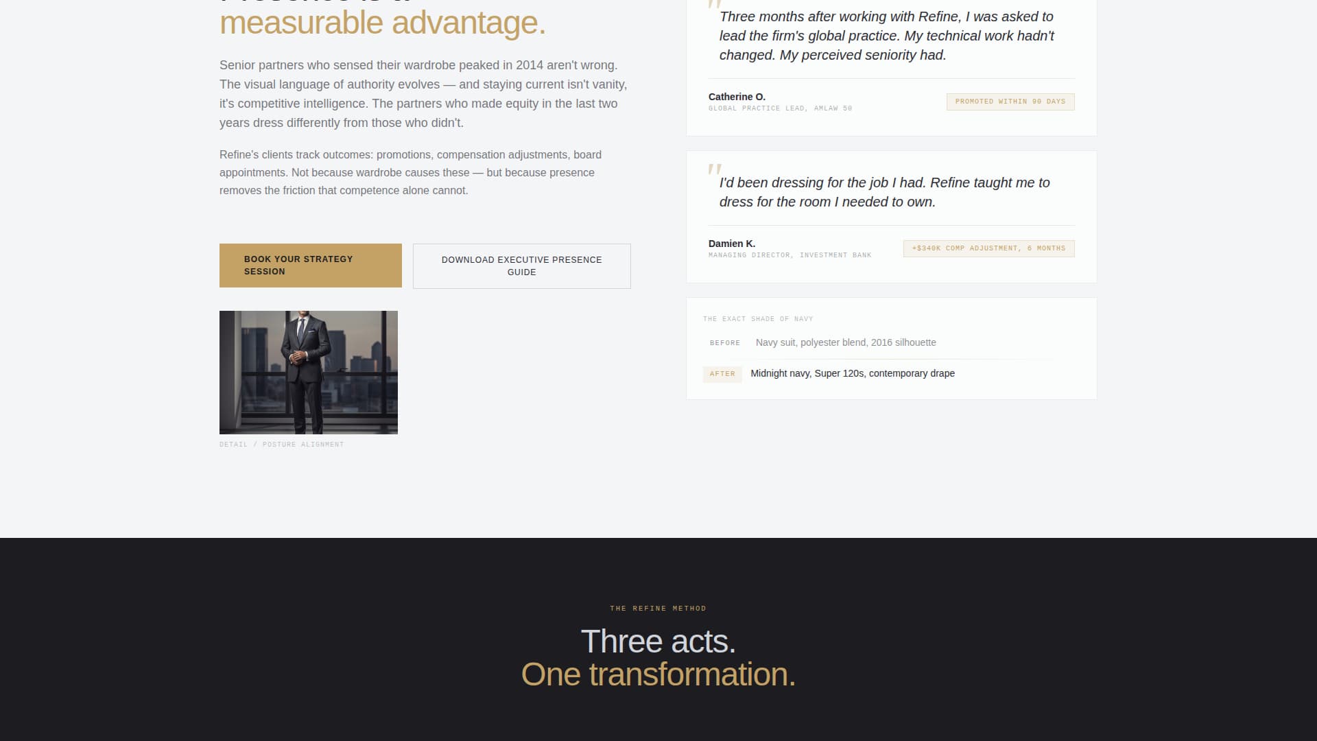 Refine - Precision Executive Landing Page Template