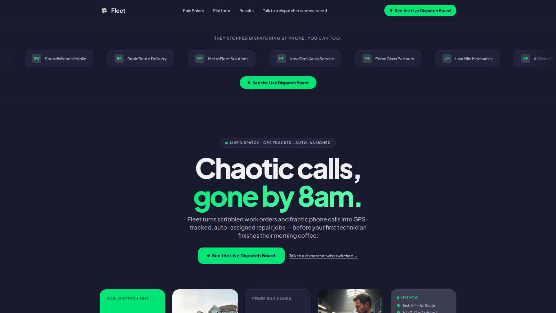 Fleet - High Voltage Automotive Landing Page Template