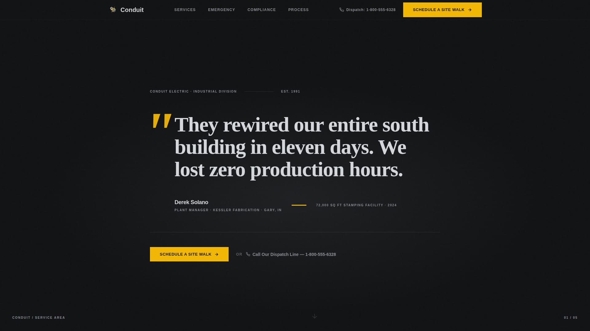 Conduit — Reliable Licensed Electrician Landing Page Template