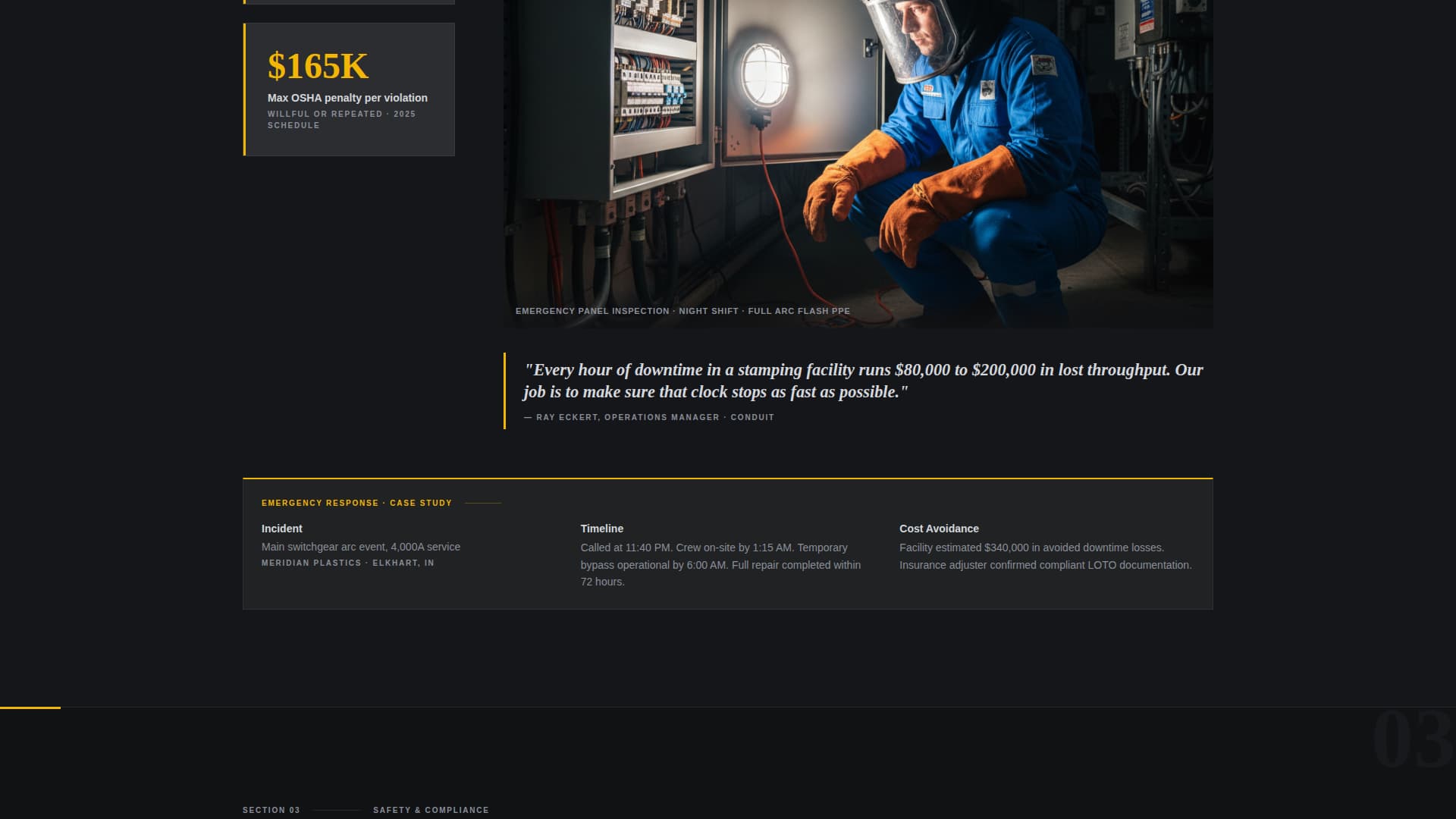 Conduit — Reliable Licensed Electrician Landing Page Template