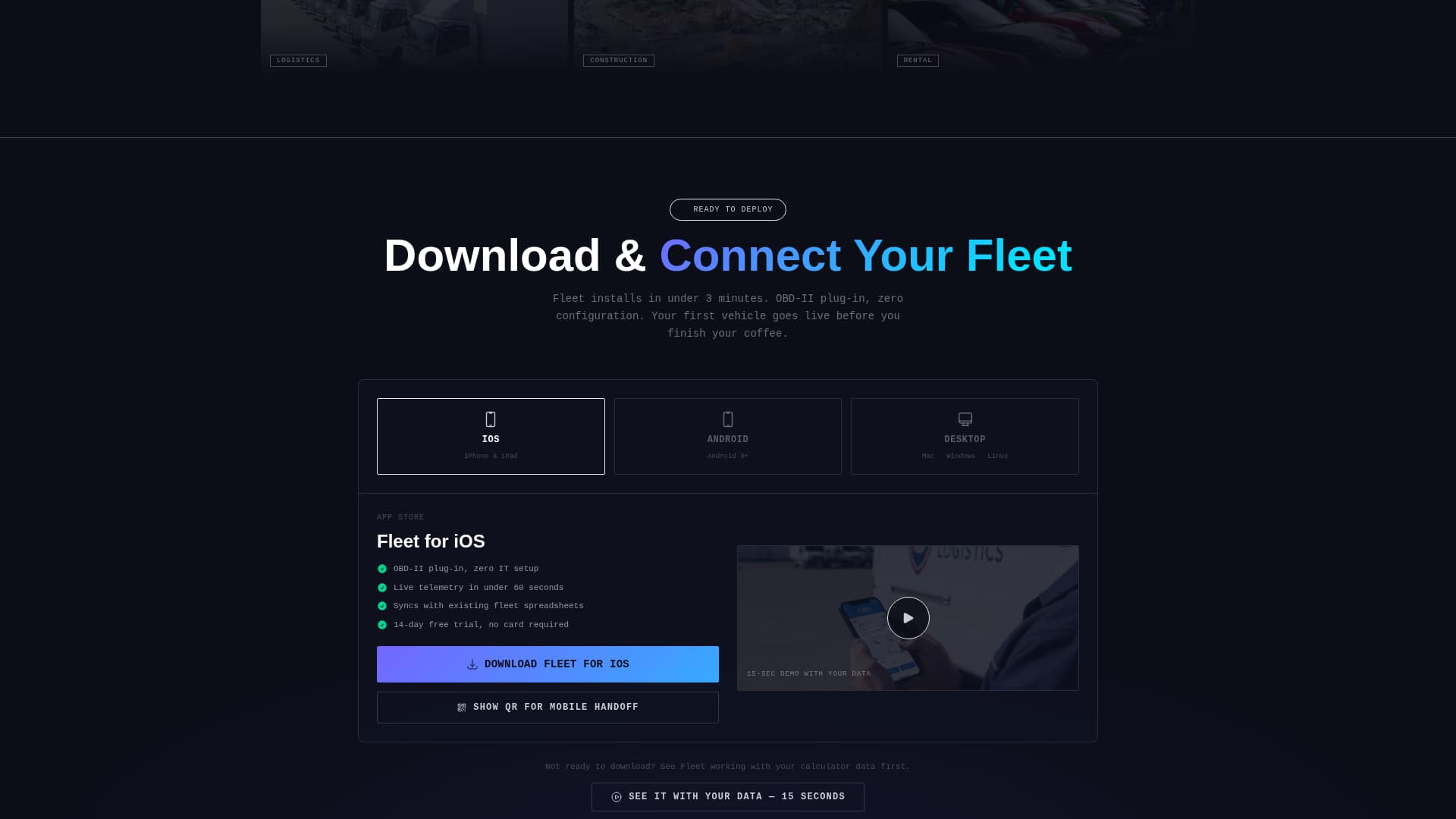 Fleet - Powerful Fleet Management Landing Page Template