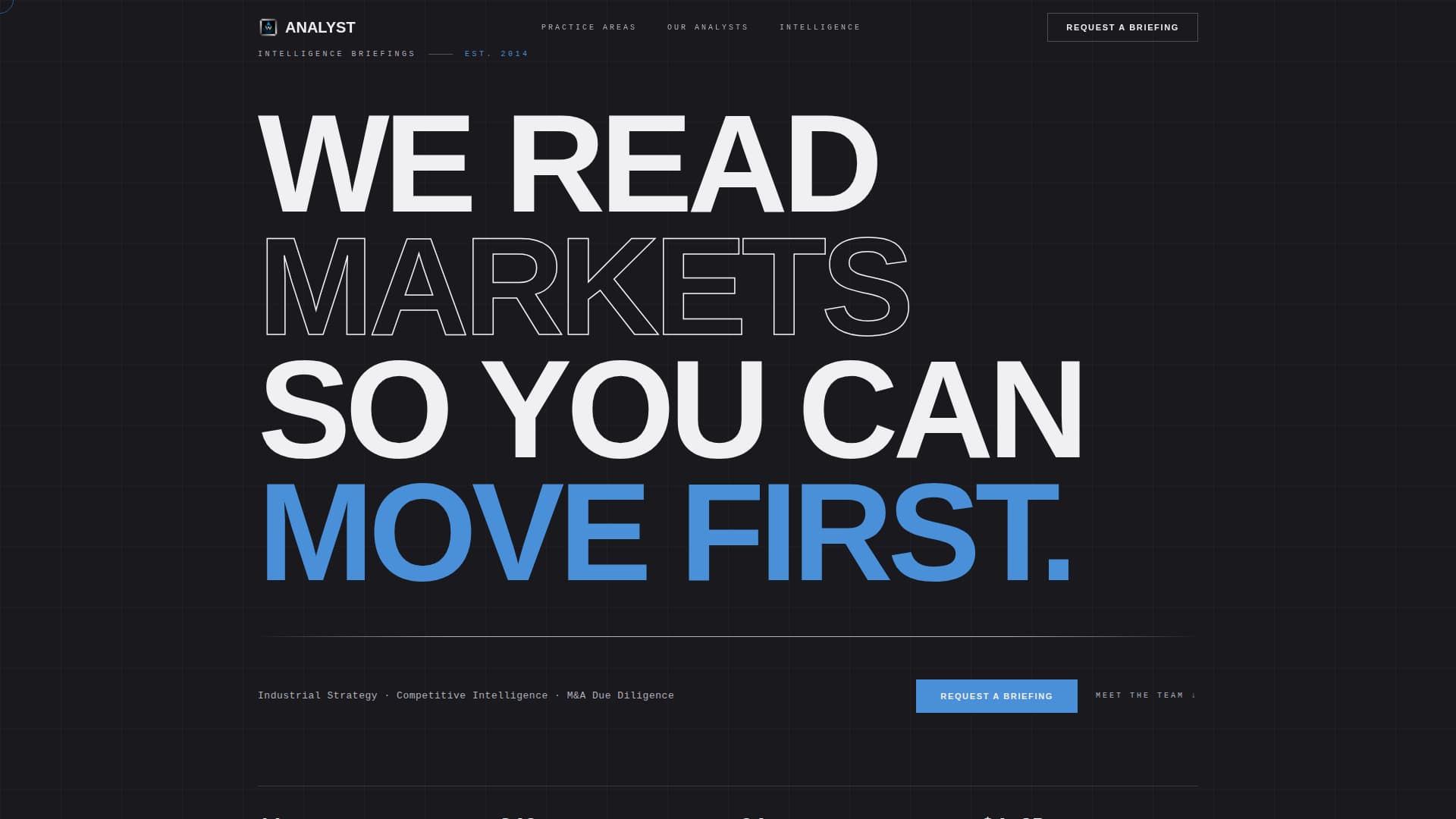 Analyst - Precision Intelligence Landing Page Template