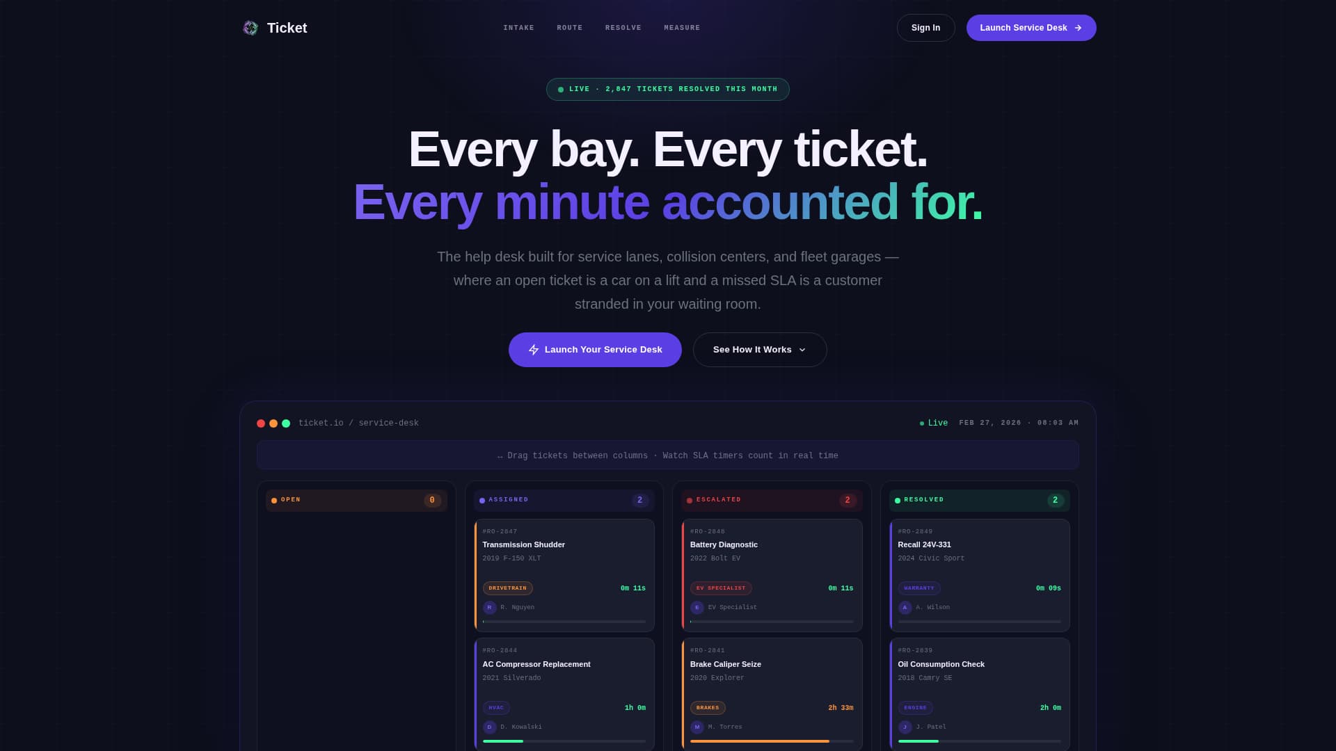 Ticket - Powerful Automotive Landing Page Template