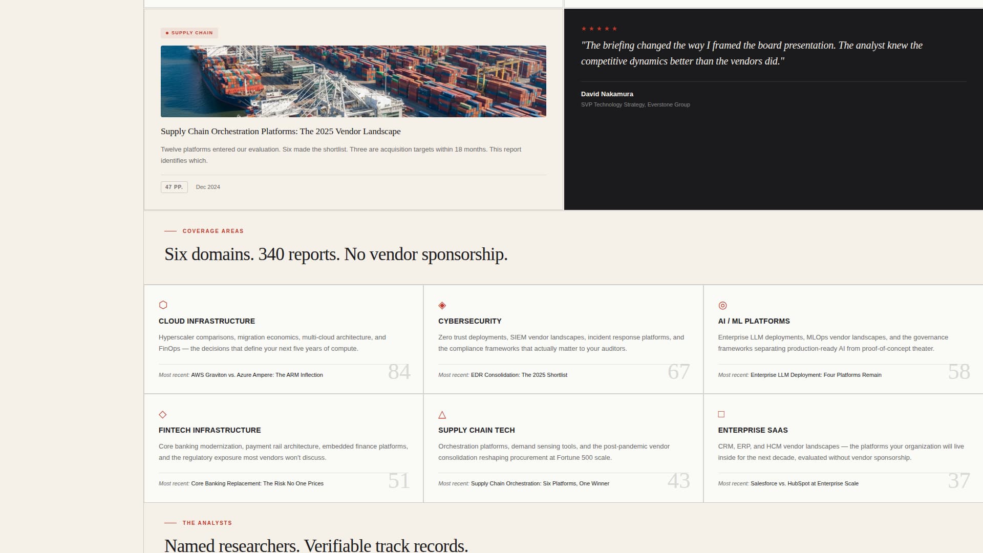 Briefing - Authoritative Analyst Landing Page Template