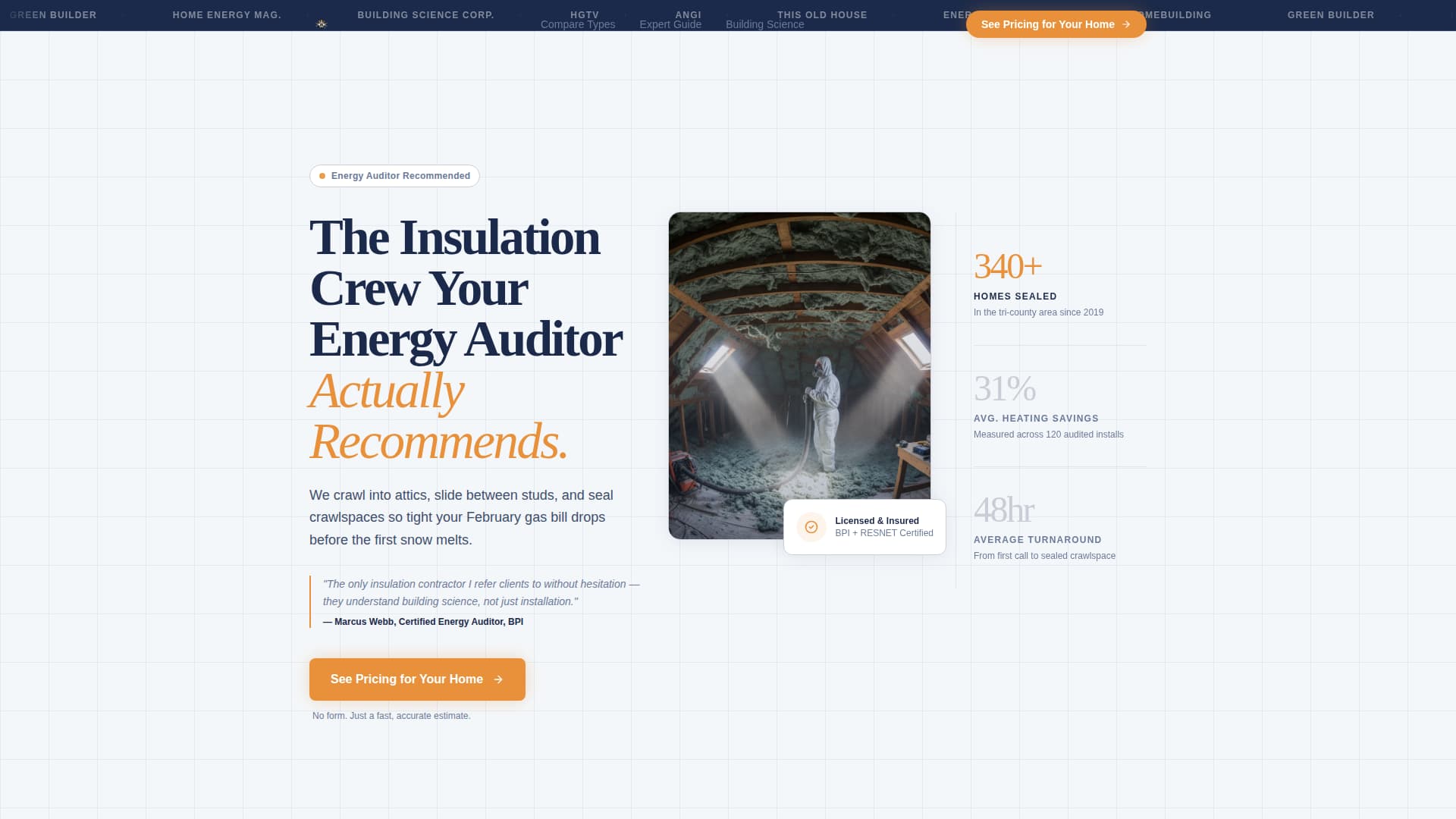 Batt - Trusted Insulation Landing Page Template