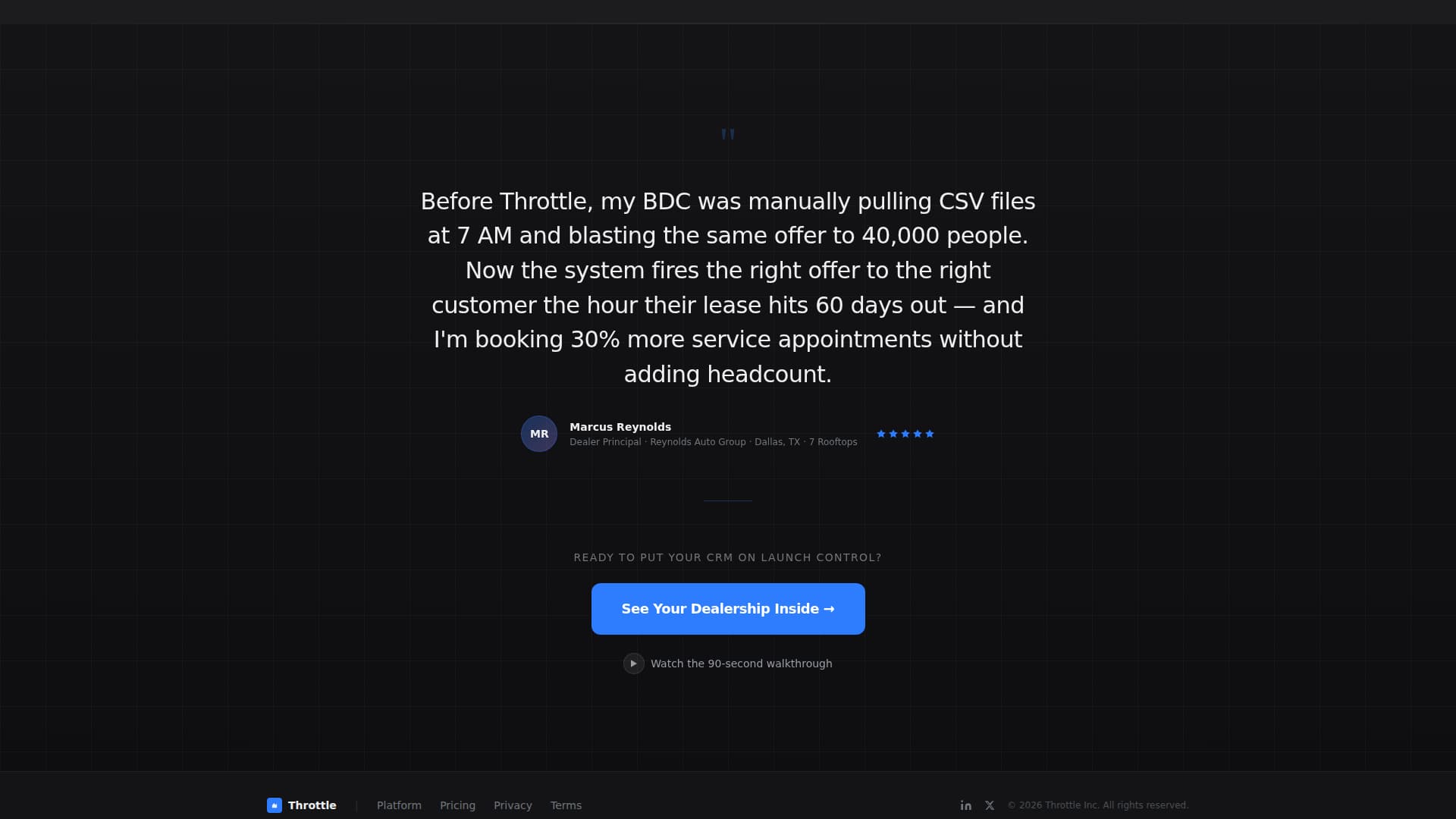 Throttle - High Performance Automotive Landing Page Template