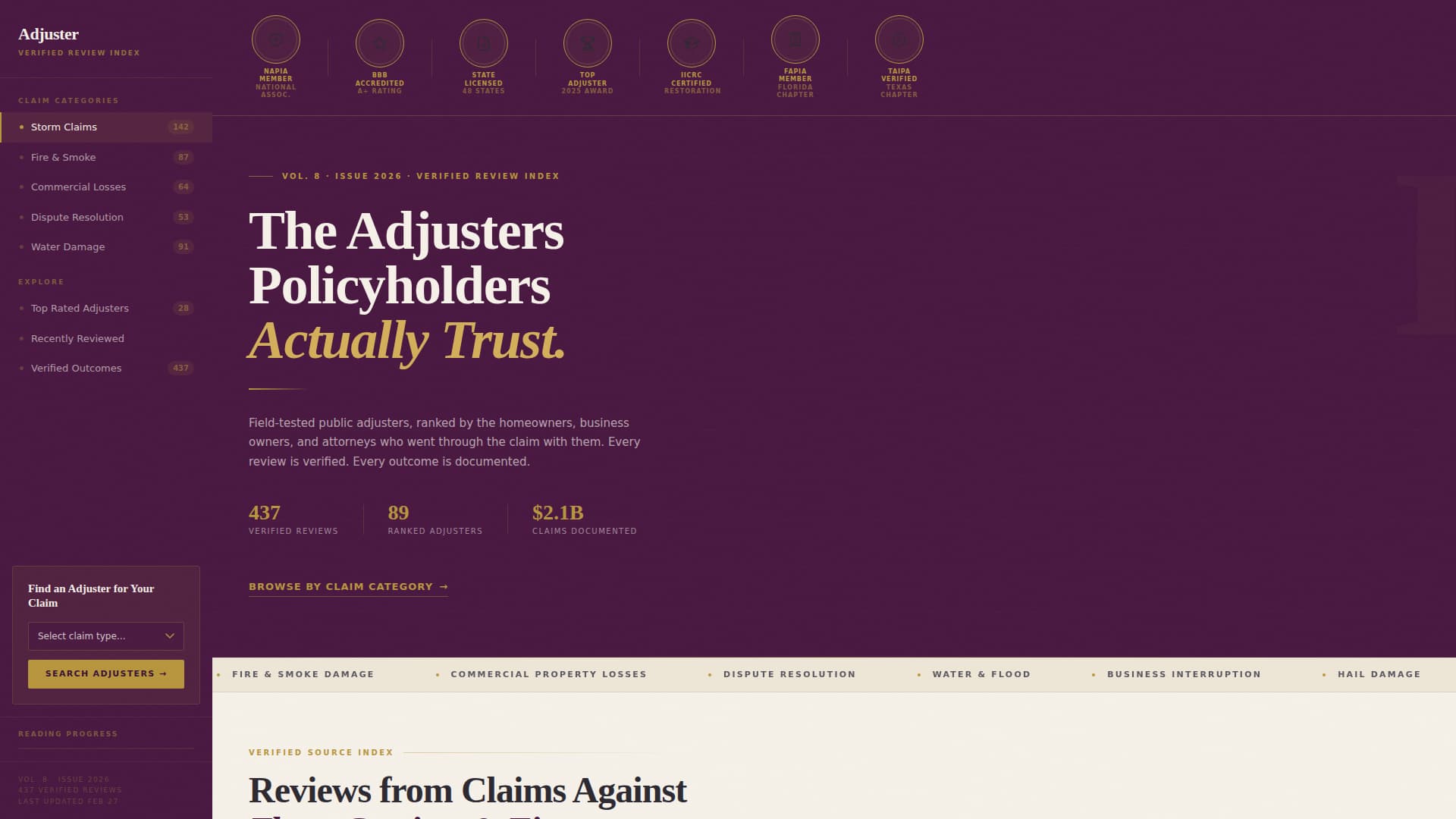 Adjuster - Trusted Insurance Landing Page Template
